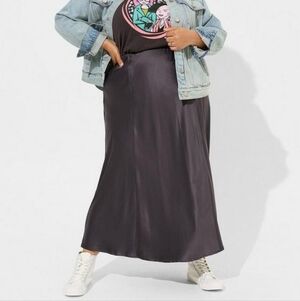 Torrid | Satin Maxi Skirt Gray Size 3X